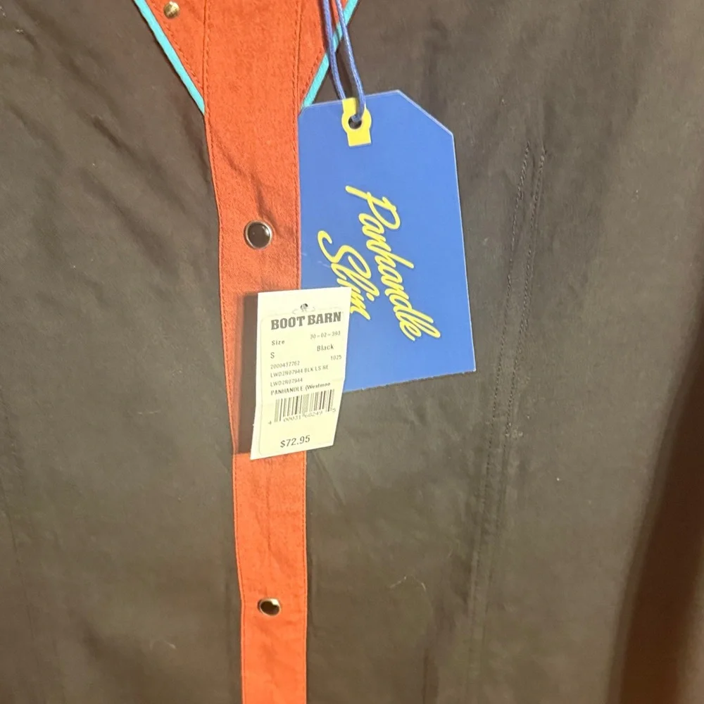 Panhandle Slim Black and Brown Western Shirt - Picture 5 of 6